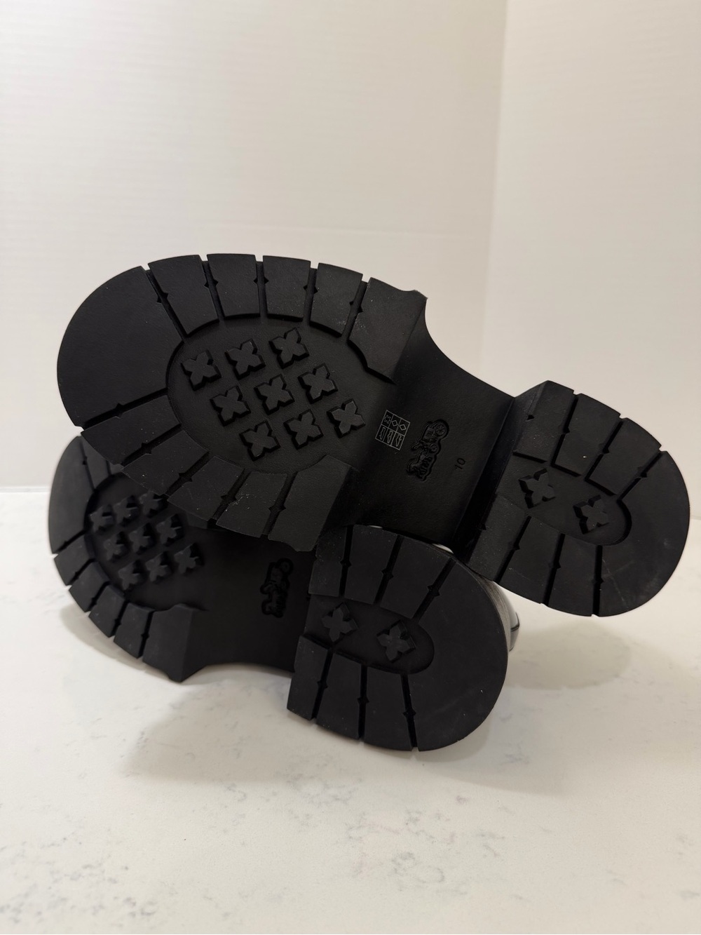 Coach Black Patent Lace-Up Platform Lug Heel Shoes - Picture 9 of 11